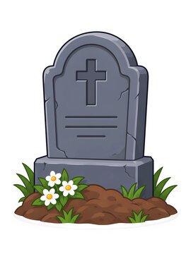 The Gravestone with Cross Flowers