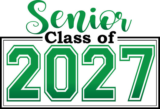 2027 senior class of 2027 boxed green