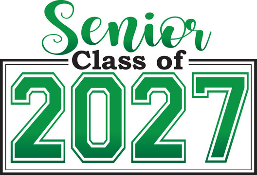 2027 senior class of 2027 boxed green