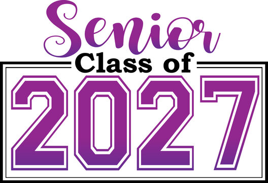 2027 senior class of 2027 boxed purple