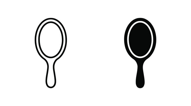 Vector illustration of hand mirror icon set on a transparent background