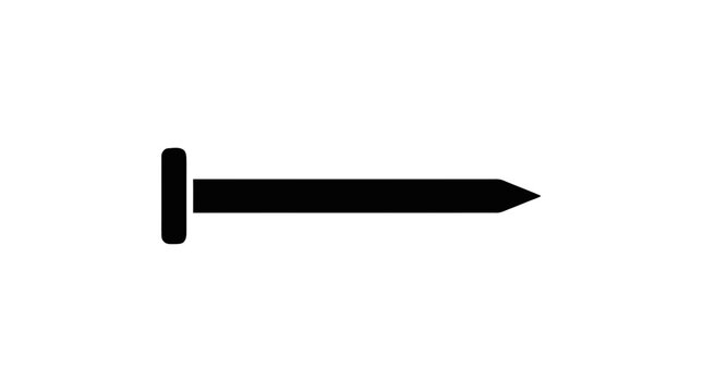 Vector illustration of simple metal nail icon on a transparent background