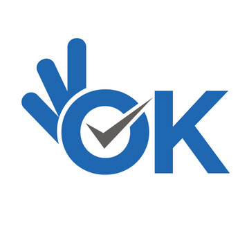 OK Logo design vector for Okay symbol icon logotype