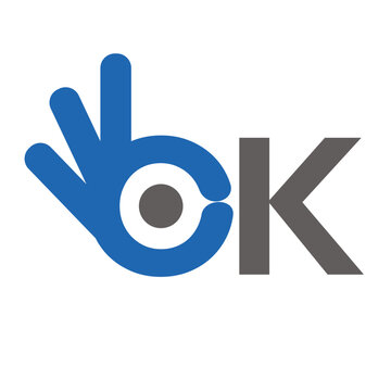 OK Logo design vector for Okay symbol icon logotype