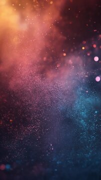 Vibrant Abstract Glitter Dust Nebula Animation Generative AI
