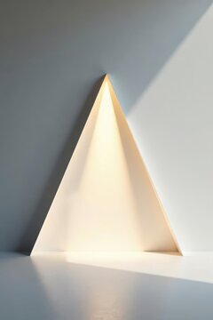 Illuminated Triangular Niche A Minimalist Architectural Detail Featuring Soft Lighting and Subtle Shadow Play