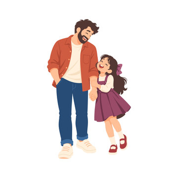 Father lifting his daughter with colorful balloons for a joyful family celebration illustration