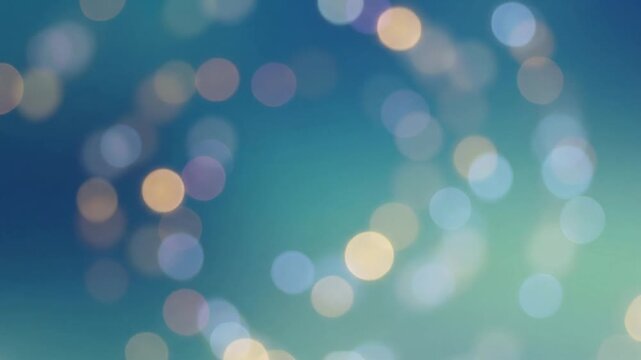 Ocean blue-green gradient background with soft diffused round highlights slowly swirling through layered depth, creating a calm atmospheric visual suitable for festivals and events.