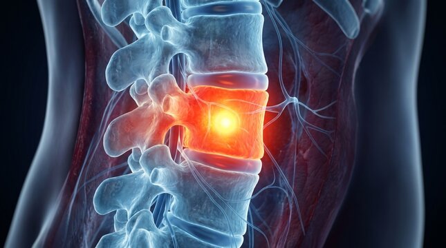Inflamed human lumbar spine 2K