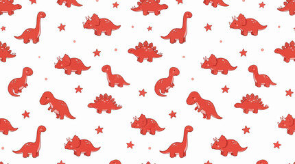 Cute Cartoon Dinosaurs Pattern Isolated © Brownis