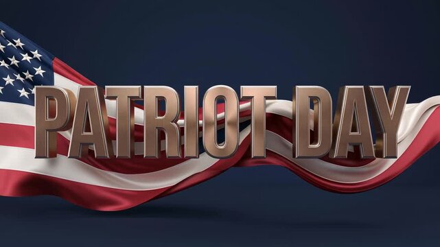 Patriot Day September 11 3D Typography Memorial Graphic in American Style