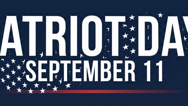 Patriot Day September 11 Commemorative Typography Graphic in American Style