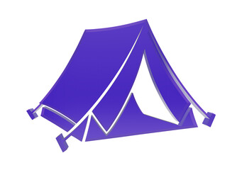 Purple camping tent icon isolated on white background for travel and outdoor adventure design projects © SAMIMAAYASH
