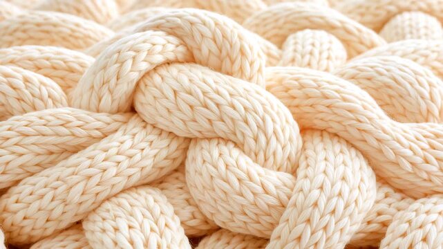 Cozy Cream Cashmere Knit Texture Macro Video