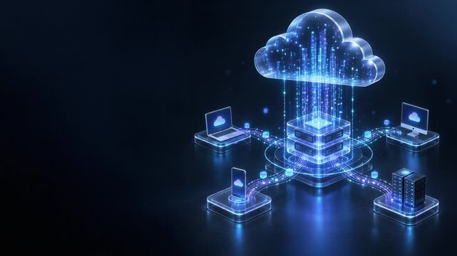 Cloud Edge Computing Network with Connected Devices and Data Flow