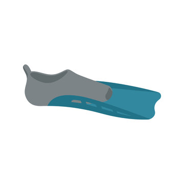 Swimfin displayed in a simple graphic style illustrates essential water sports equipment designed for snorkeling or scuba diving activities to improve underwater propulsion and efficiency during.