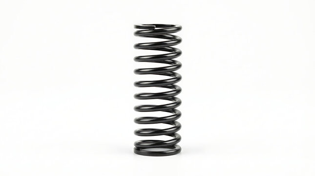 Black metal compression spring close-up