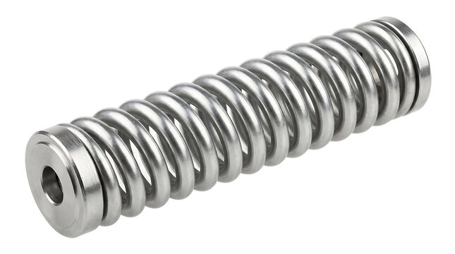 Close-up of a metal compression spring