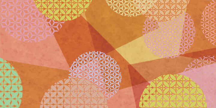 Abstract Japanese Pattern Background with Geometric Circles
