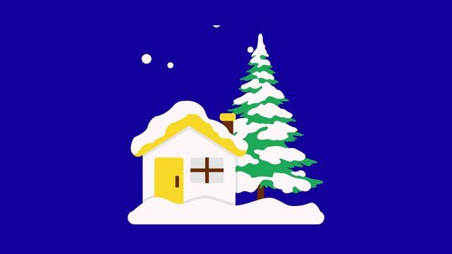 Winter and snow falling animation 