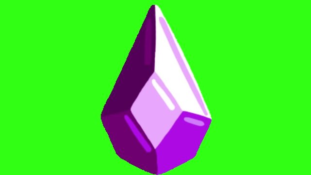Parallelogram shaped crystal gemstone animation 