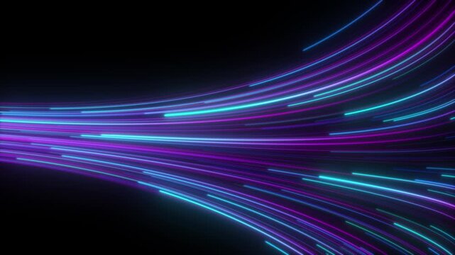 Light and stripes moving fast with bright neon rays and glowing lines Video Animated Background