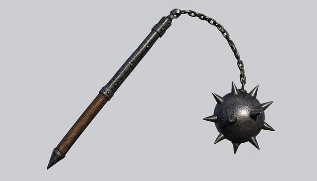 Medieval flail with spiked head background.