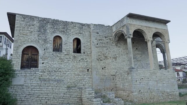 Remaining women's quarters 18th-century Pasha's Palace Saray Mangalem quarter Berat, Albania
