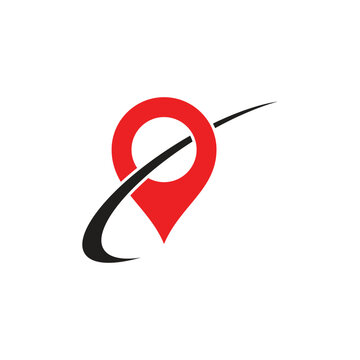Location travel logo stylized symbol vector design
