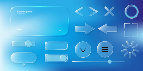 Liquid glass morphism frame with transparent button and rectangle shape. 3D UI effect with bubble light icon on glassmorphism background. Transparent text box design for modern interface element © boss