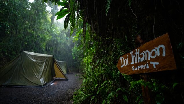 Rainy Day Camping at Doi Inthanon Summit
