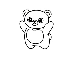 Fototapeta premium Cute cartoon bear waving