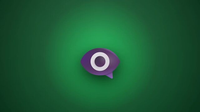 blinking eyes animated icon round eyes blinking and glancing right and left looping green screen 4k