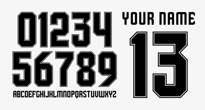 numberset modern nameset jersey	
