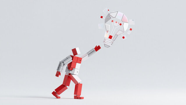 Innovation Business Concept with 3D Abstract Figure