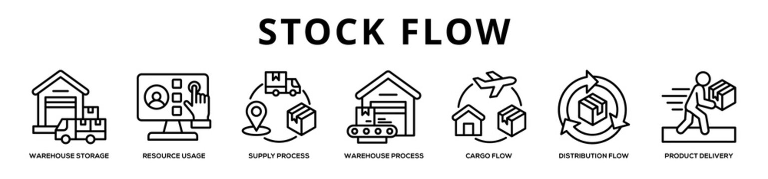 Stock Flow web banner icon illustration