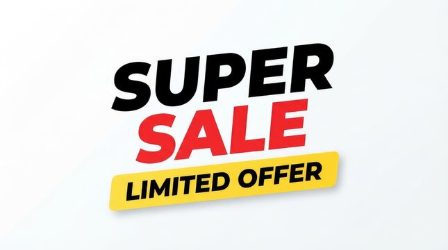 Bold sale banner advertising limited time discount offer with bright typography with promotional banner highlights catching text colors using eye catching