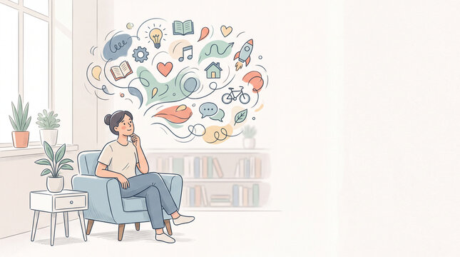 Everyday ideas and thoughts concept illustration