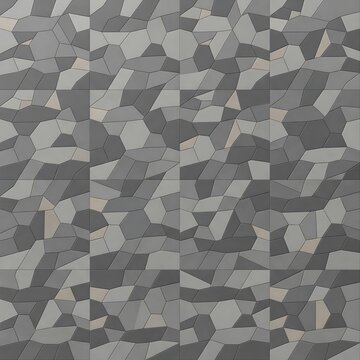 Geometric tessellation of irregular polygons in shades of gray