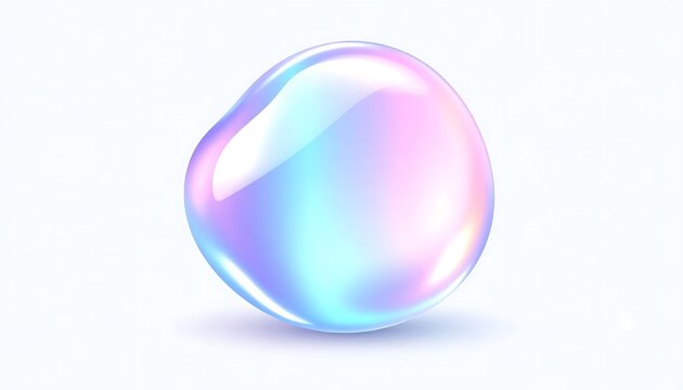 Abstract iridescent soap bubble with rainbow colors.