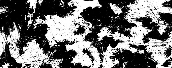 Fototapeta premium Black and White Grunge Ink Splatter Vector Texture Background