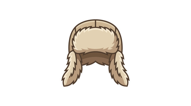 Brown fur ushanka winter hat with ear flaps.