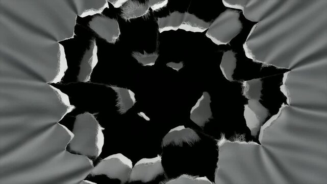 布の繊維がほつれ引き裂かれる高精細な破壊シーン
