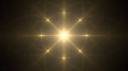 Obraz premium Sacred geometry golden light glowing star abstract background mystical pattern radiant center geometric circle spiritual symbol luminous design divine light
