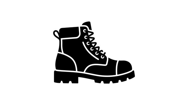 Black work boot icon