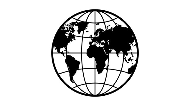 Black and White Globe Icon