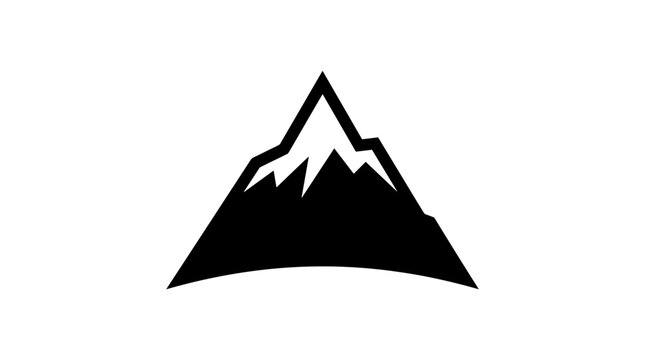 Black mountain peak logo on white background