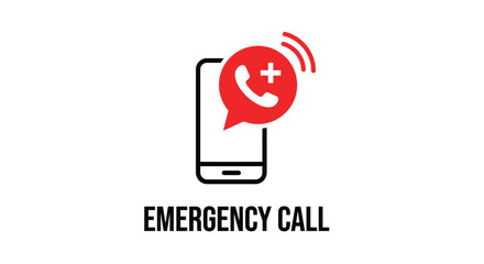 Emergency call icon depicting a smartphone with a medical symbol © RATNARANI