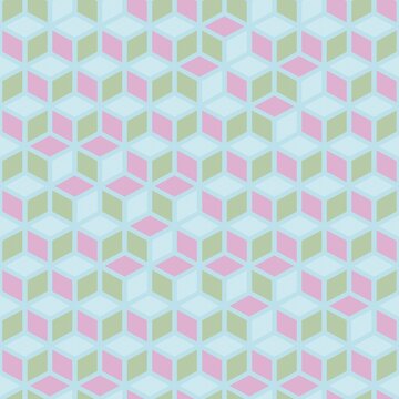 A vibrant, geometric seamless pattern featuring interlocking polygonal shapes.