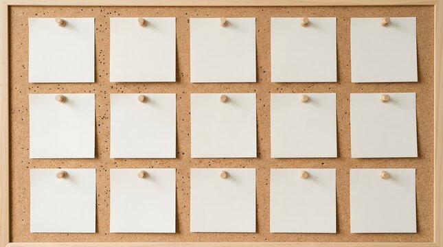 Corkboard with blank notes